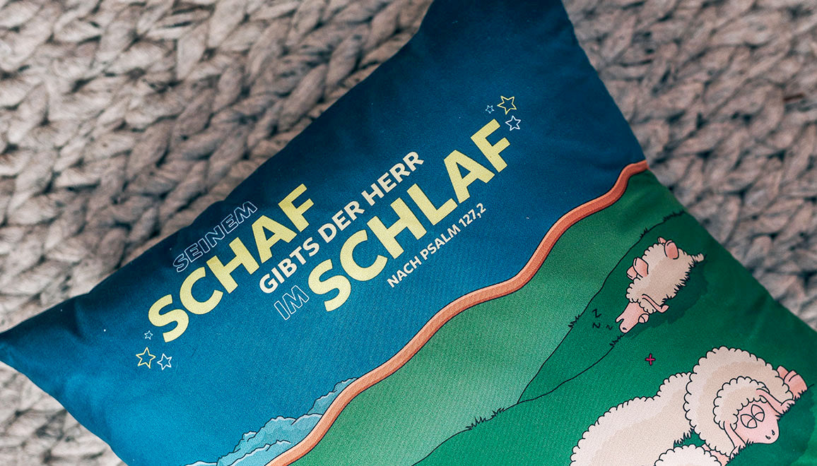 Kissen "Ein Schaf im Schlaf" von oben